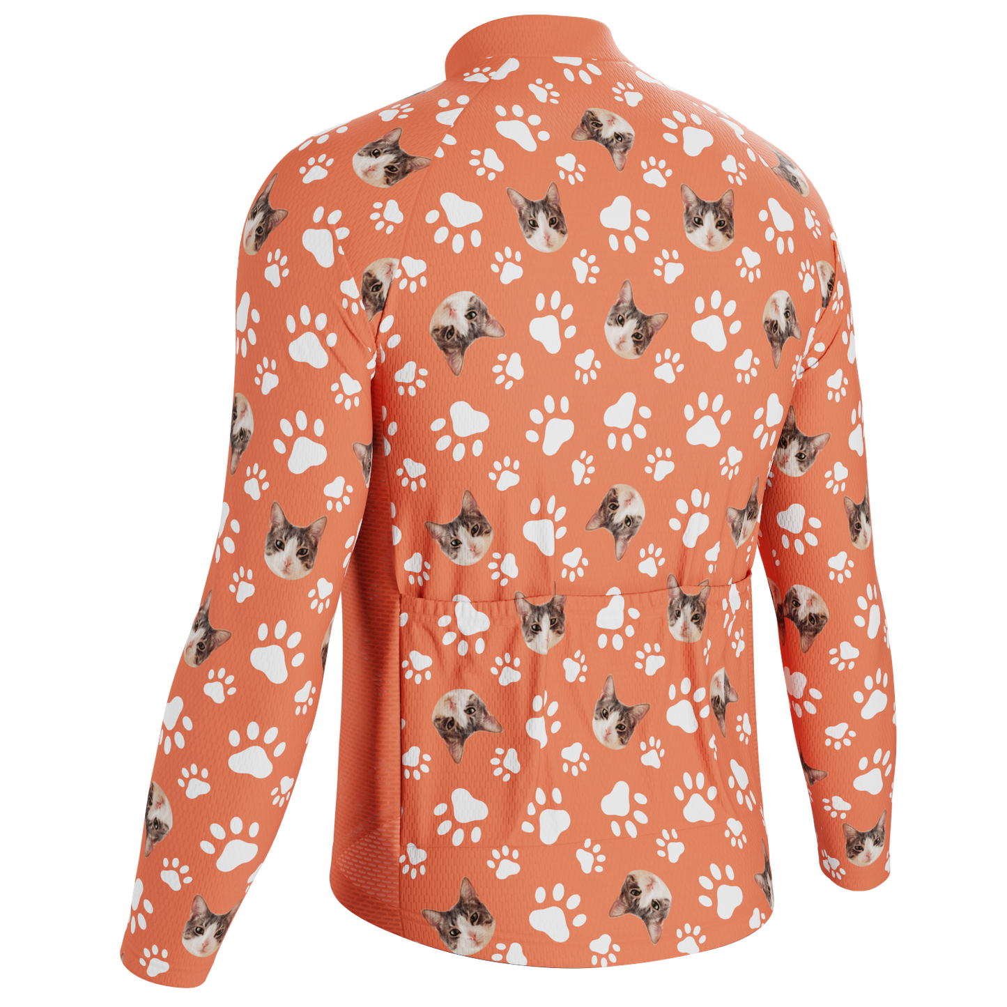 Men's Custom Pet Paws Design Personalized Long-Sleeve Cycling Jersey