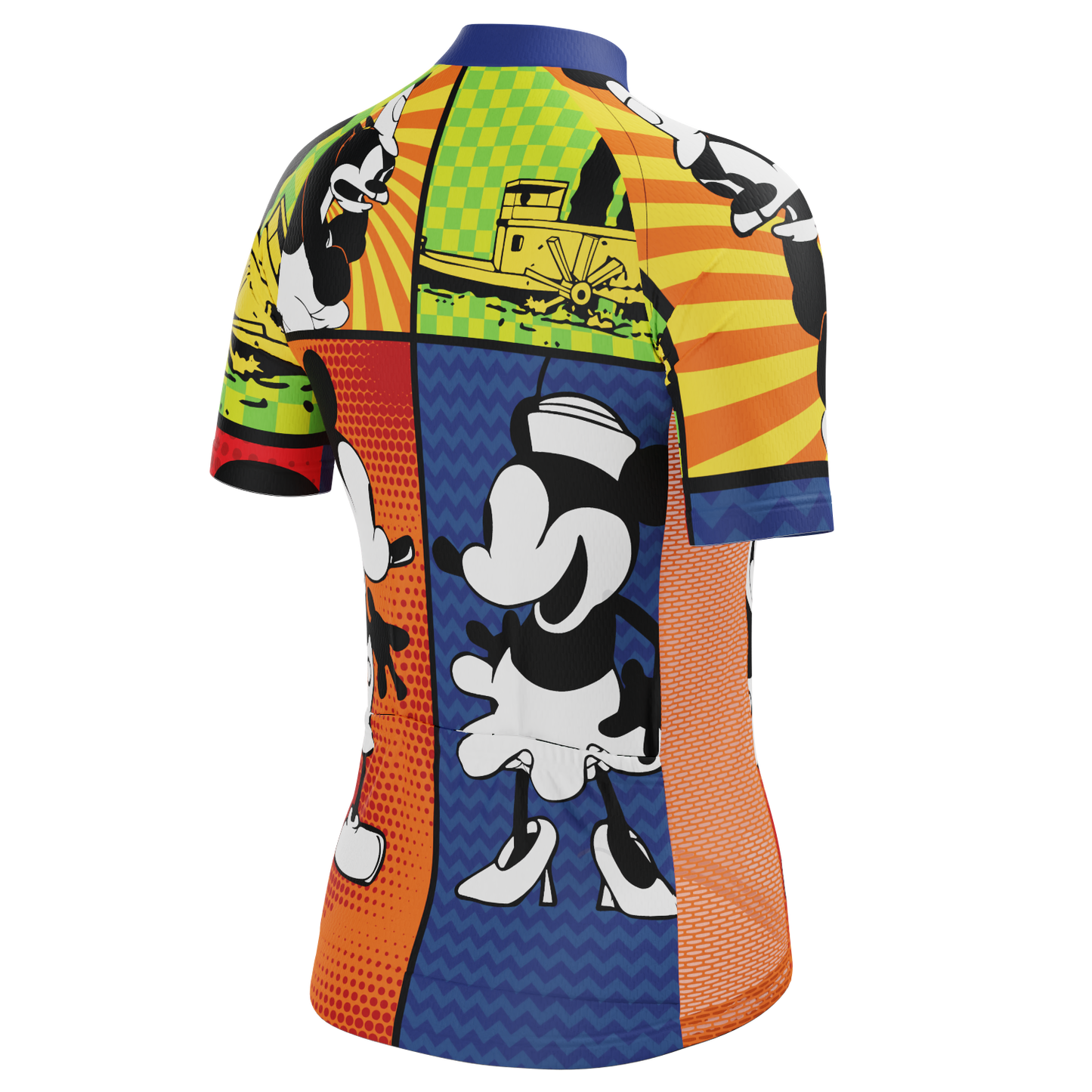 Women's Steamboat Willie Comic Vignettes Short Sleeve Cycling Jersey