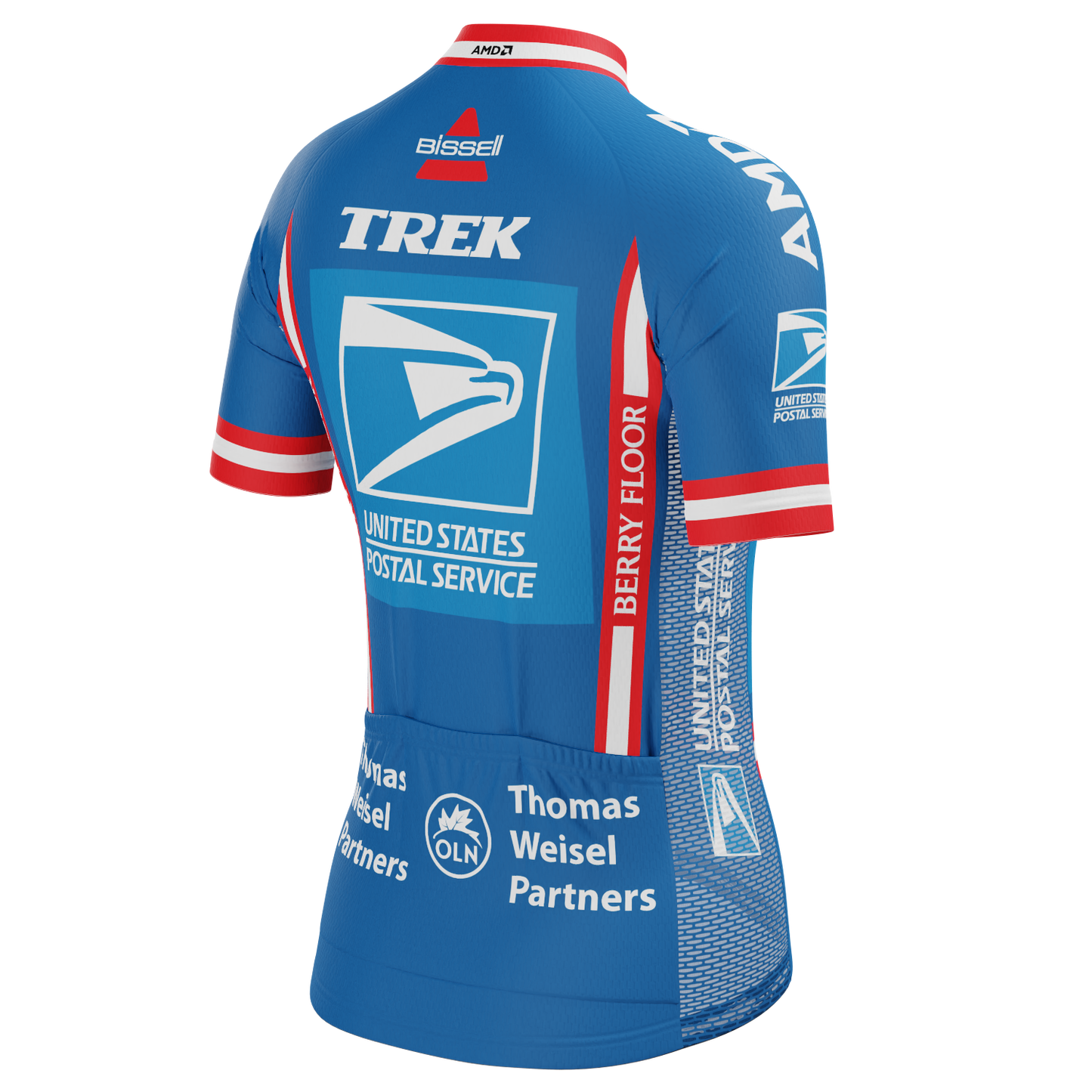 Women's Retro US Postal Short Sleeve Cycling Jersey