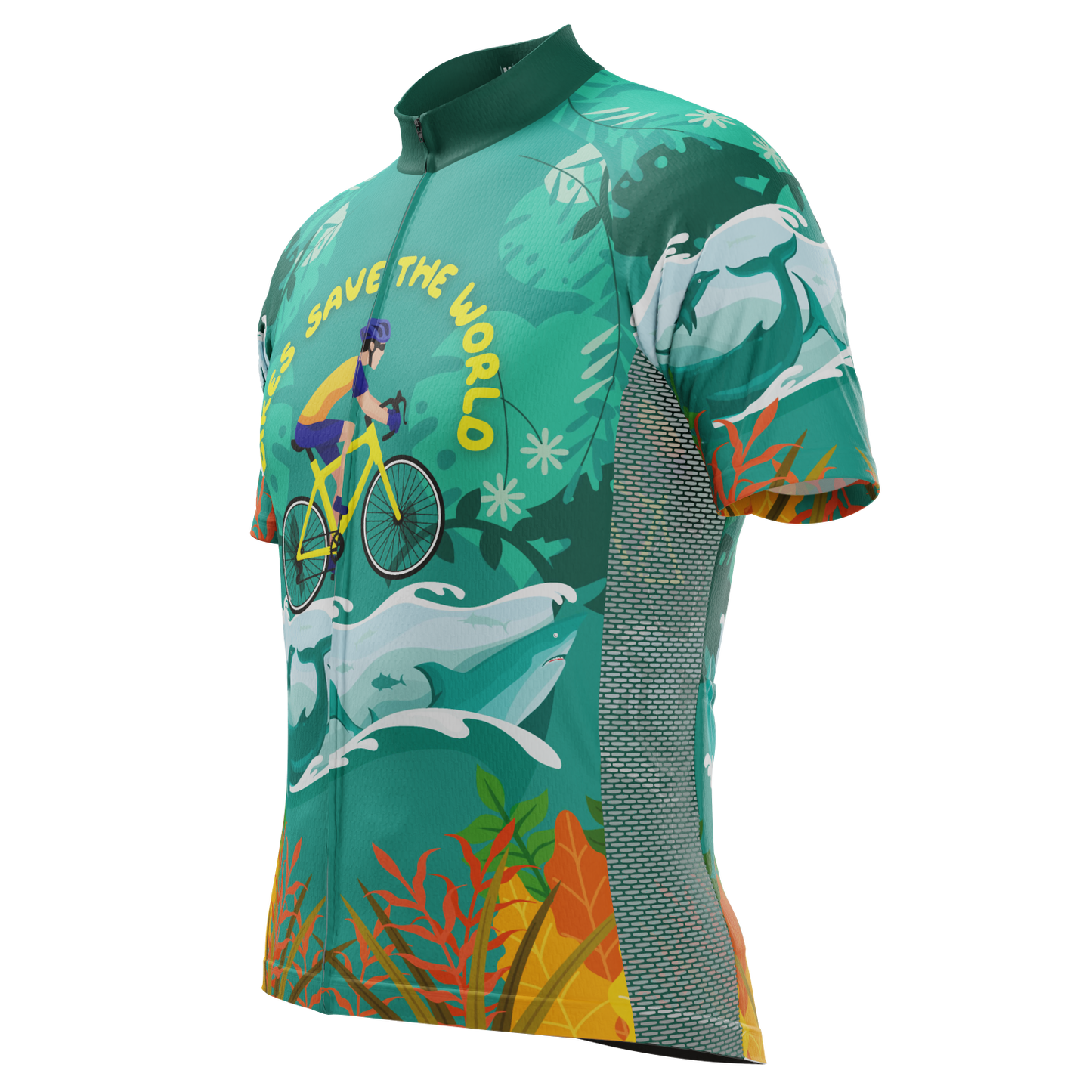 Men's Bikes Save The World Short Sleeve Cycling Jersey