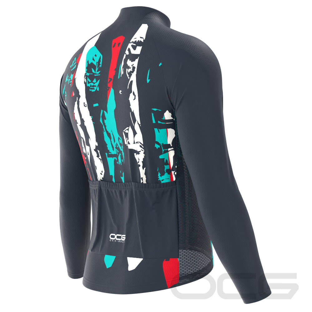 Men's Velo Abstract Long Sleeve Cycling Jersey