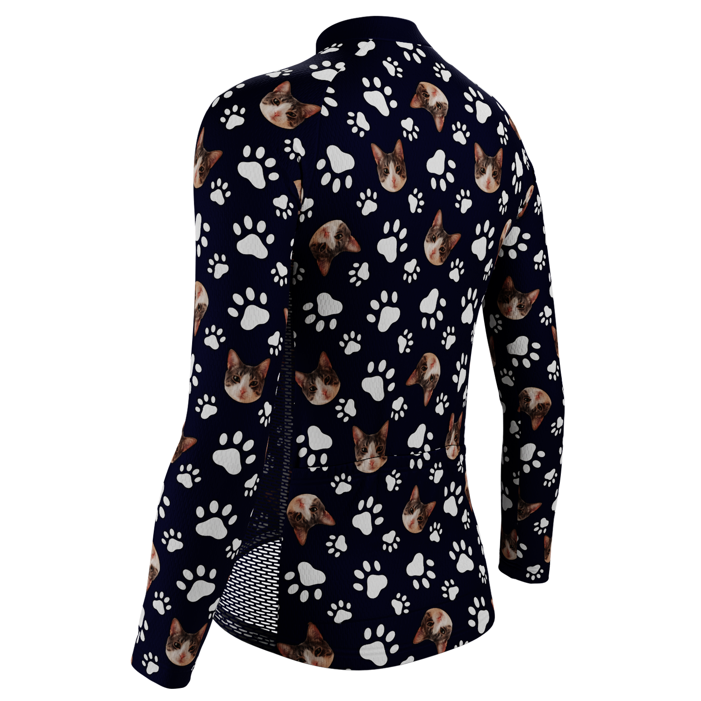 Women's Custom Pet Paws Design Personalized Long Sleeve Cycling Jersey