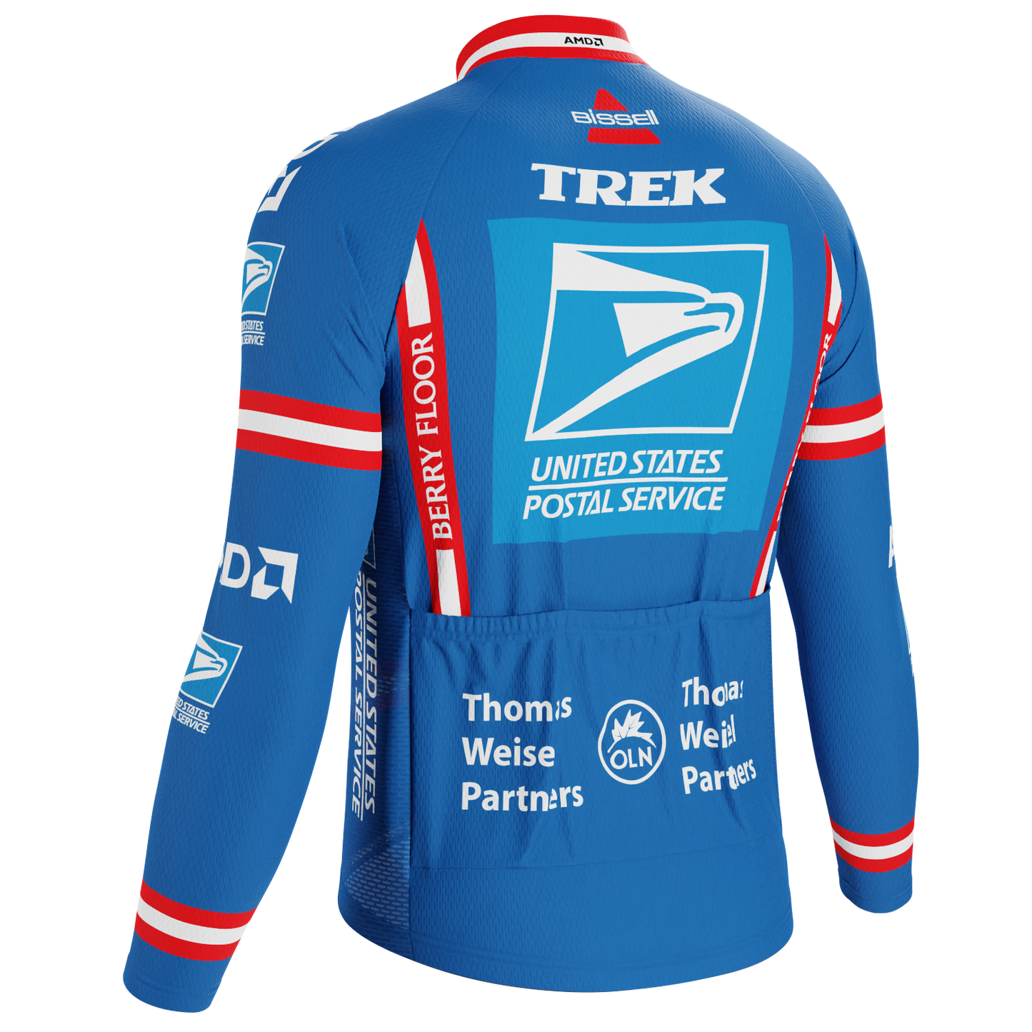 Men's Retro US Postal Long Sleeve Cycling Jersey