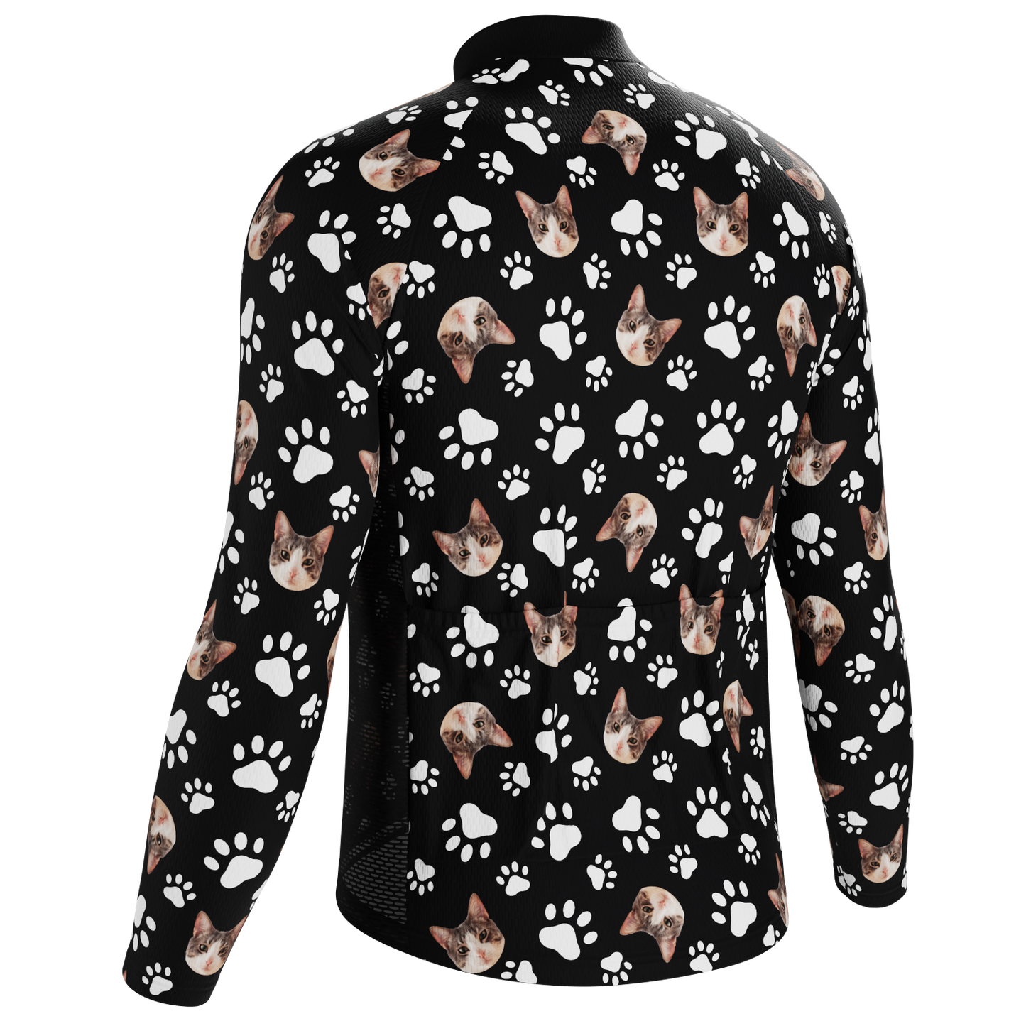 Men's Custom Pet Paws Design Personalized Long-Sleeve Cycling Jersey