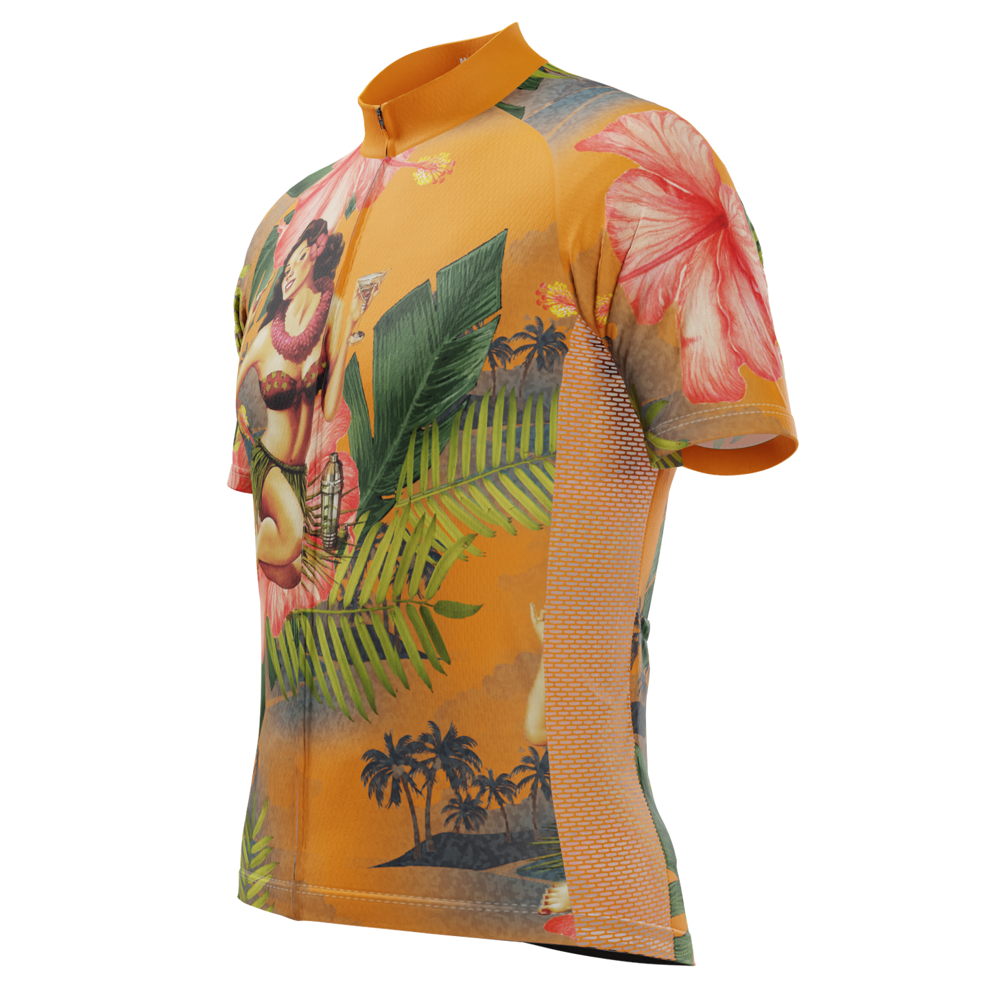 Men's Aloha Flowers Short Sleeve Cycling Jersey