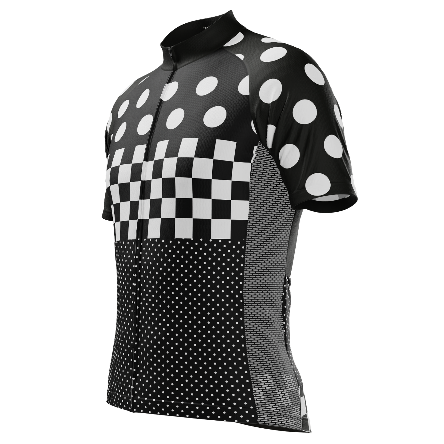 Men's The "Nina" Polka Dot Checkered Short Sleeve Cycling Jersey