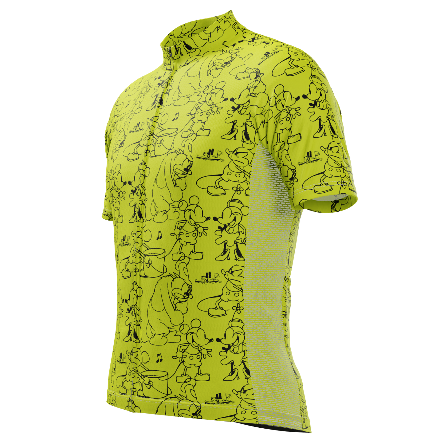 Men's Steamboat Willie Sketches Short Sleeve Cycling Jersey