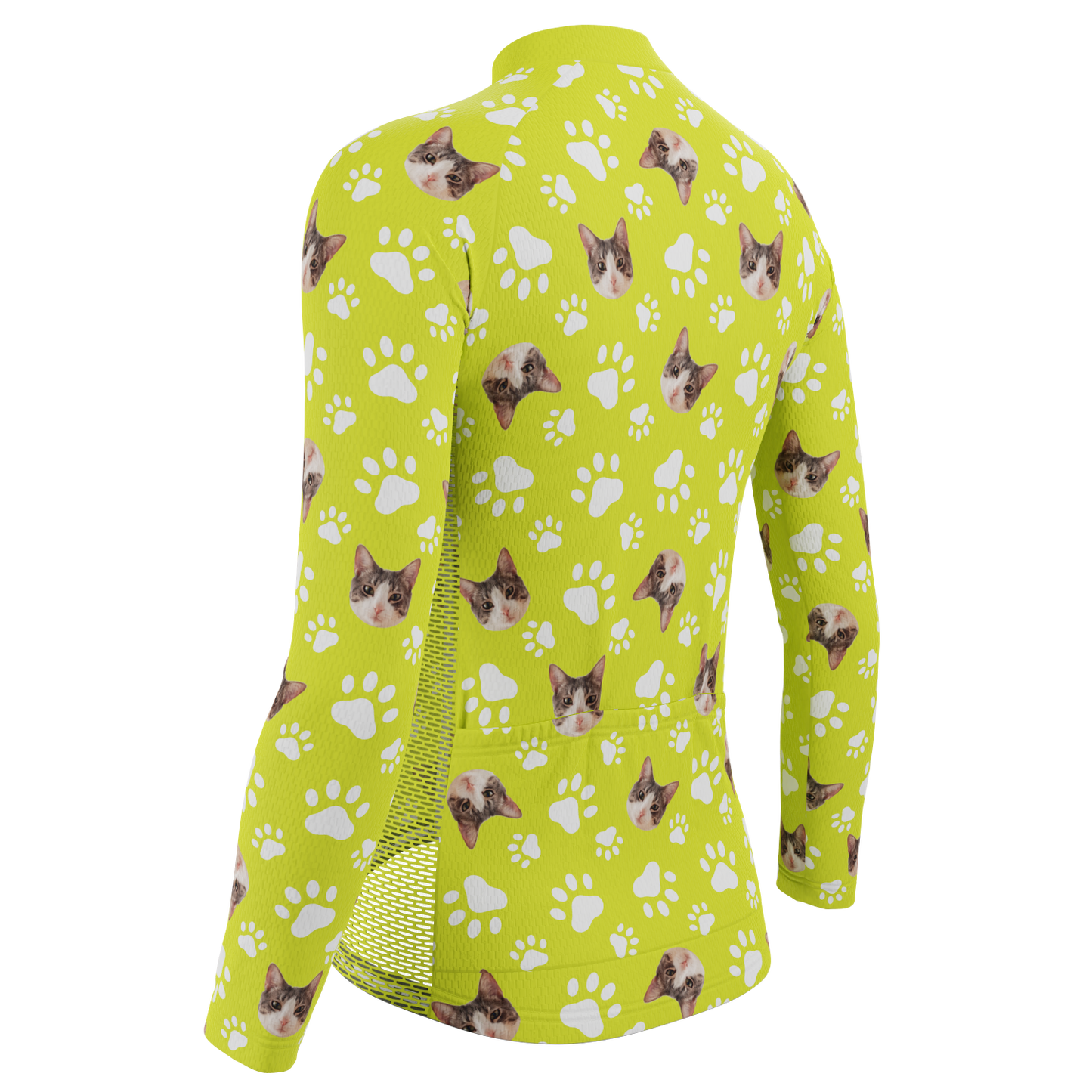 Women's Custom Pet Paws Design Personalized Long Sleeve Cycling Jersey