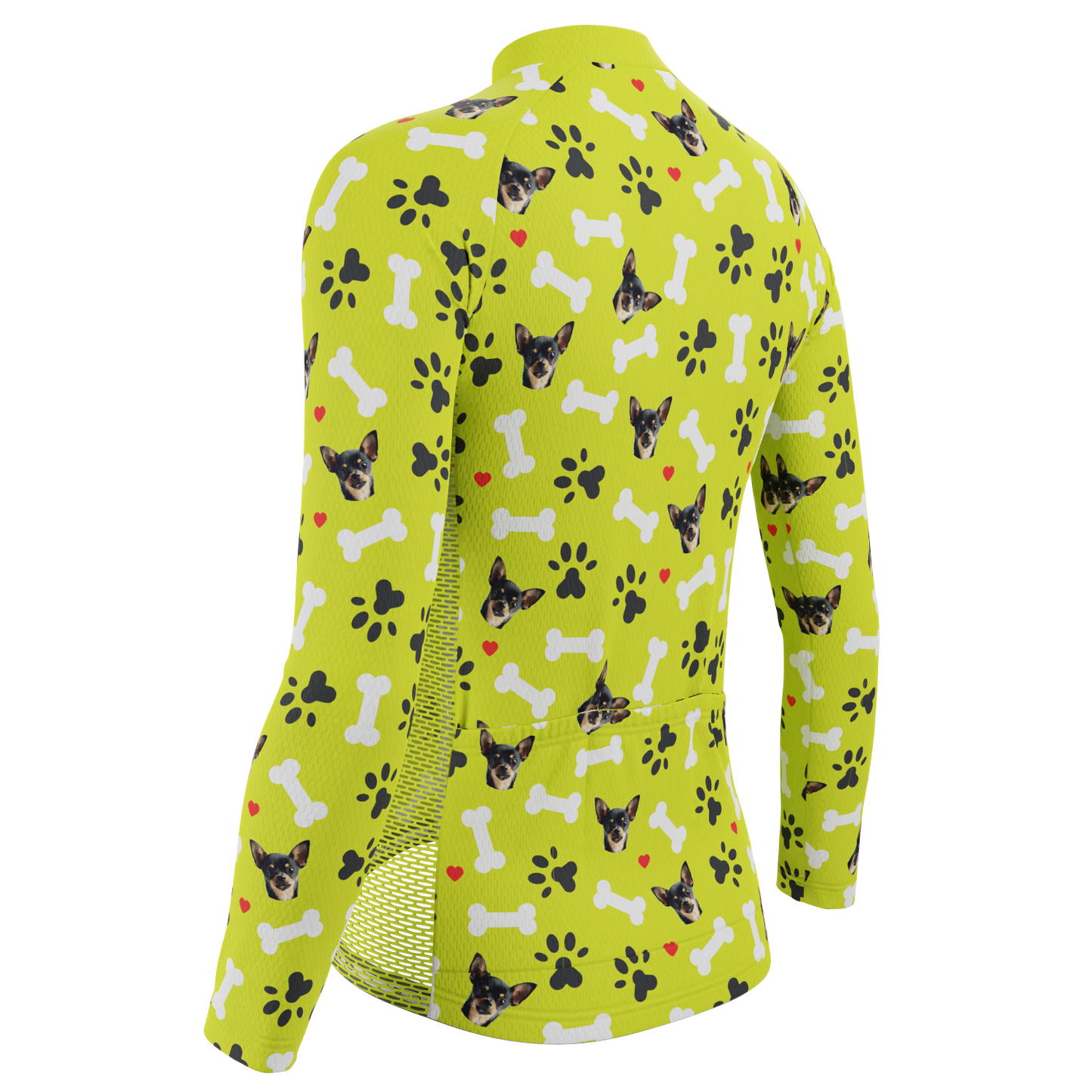 Women's Custom Pet Bones Design Personalized Long Sleeve Cycling Jersey