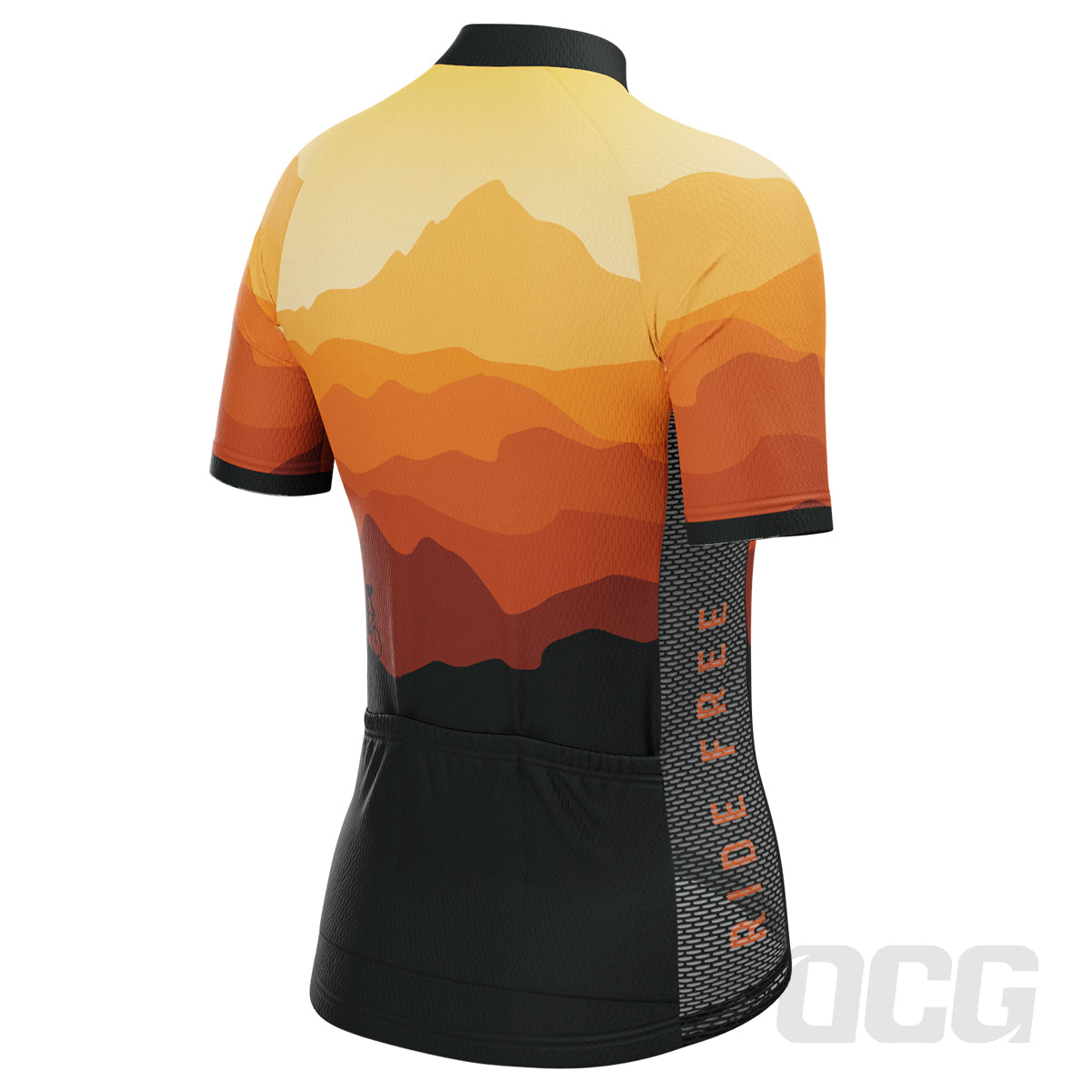 Women's Ride Free Sunset Short Sleeve Cycling Jersey