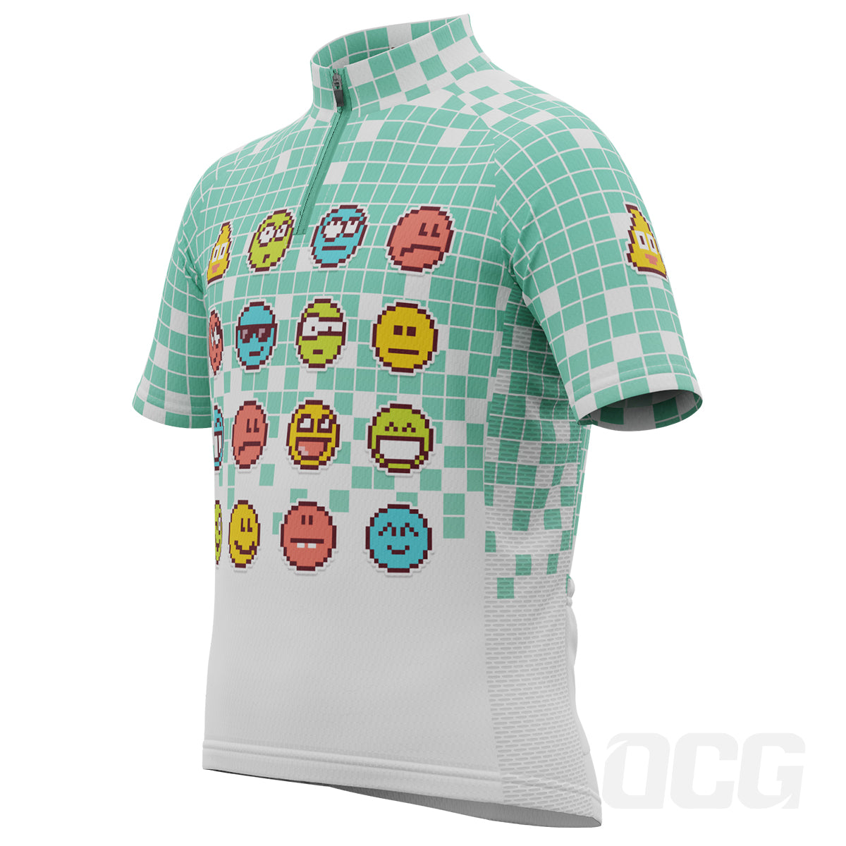 Kid's Pixel Mania Emoji 8 Bit Short Sleeve Cycling Jersey