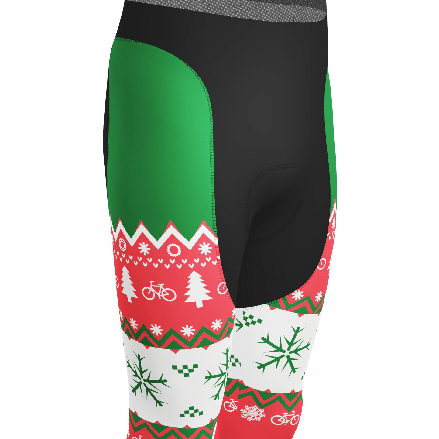 Men's Ugly Christmas Sweater Gel Padded Cycling Bib-Tights