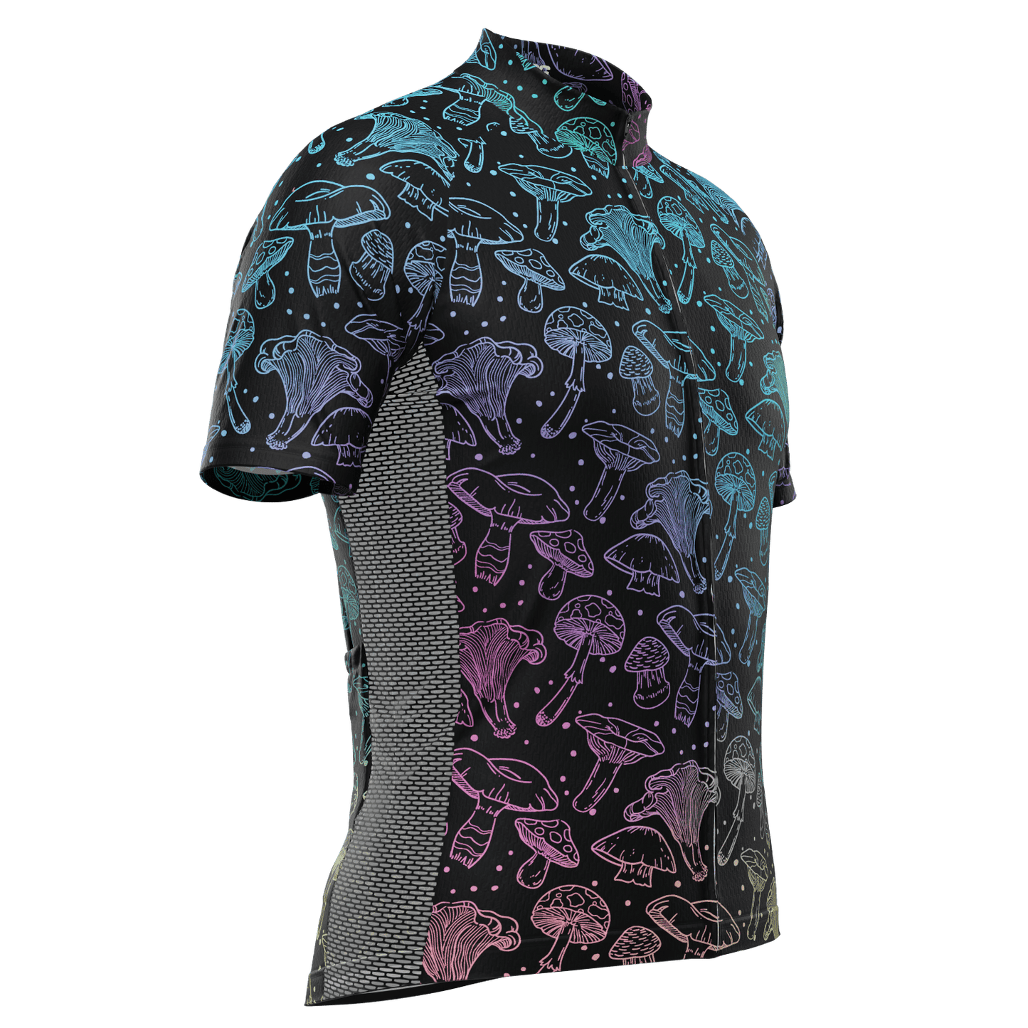 Men's Holographic Mushrooms Short Sleeve Cycling Jersey