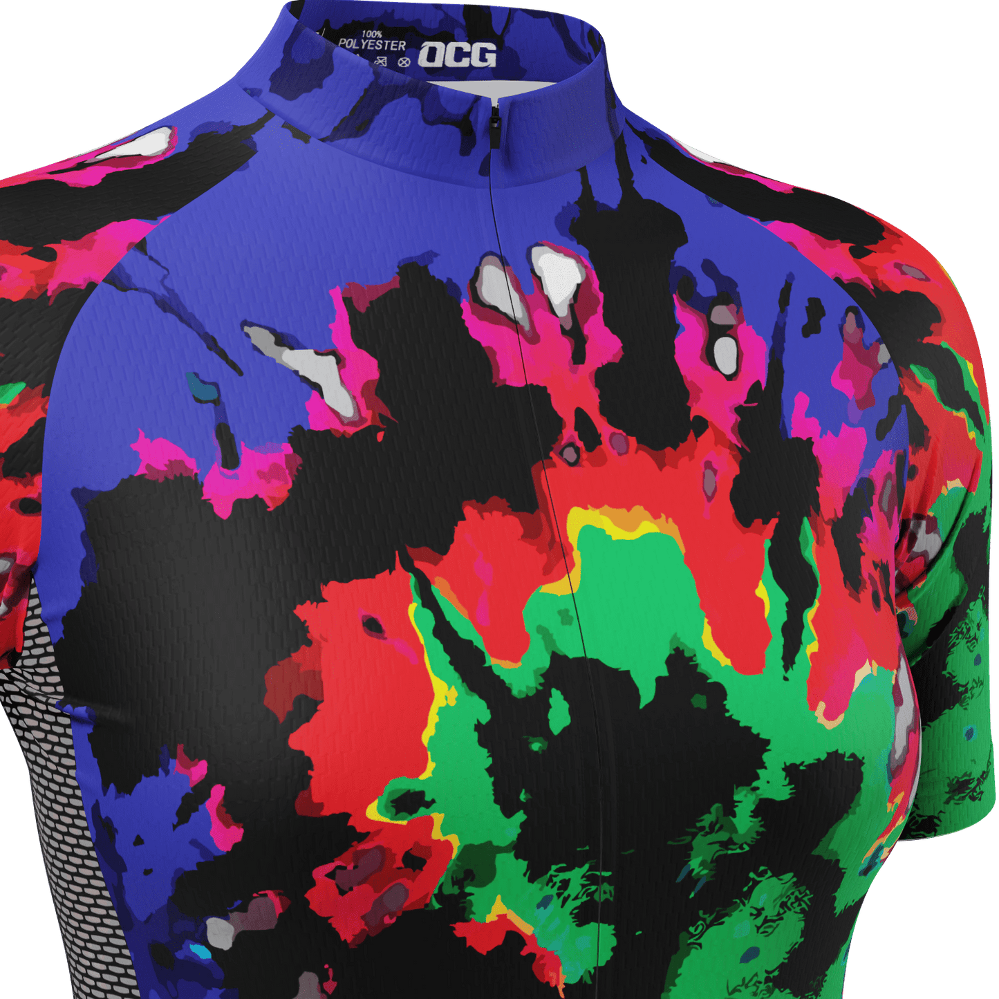 Women's Color Burn Tie Dye Short Sleeve Cycling Jersey