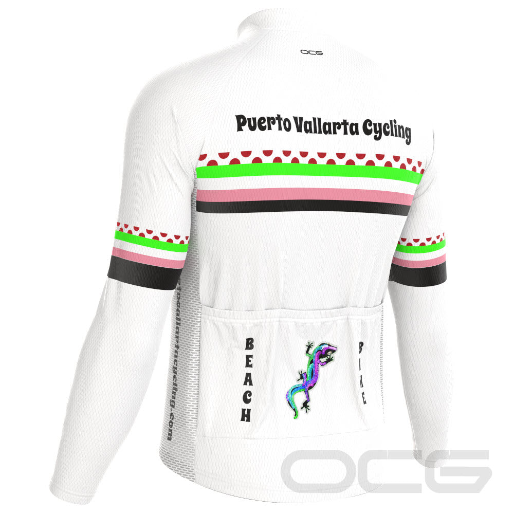 Men's Puerto Vallarta Cycling Polka Dot Long Sleeve Cycling Jersey