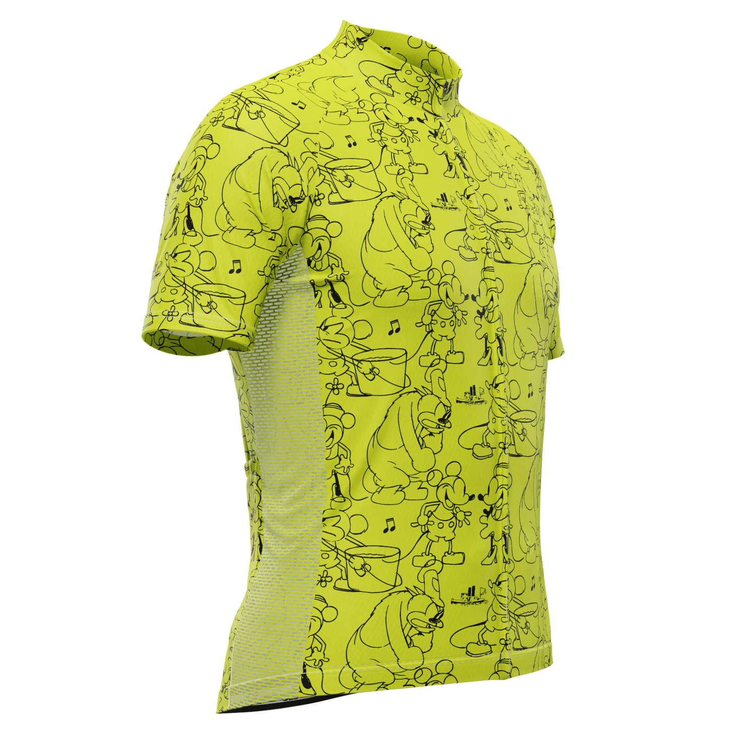 Men's Steamboat Willie Sketches Short Sleeve Cycling Jersey