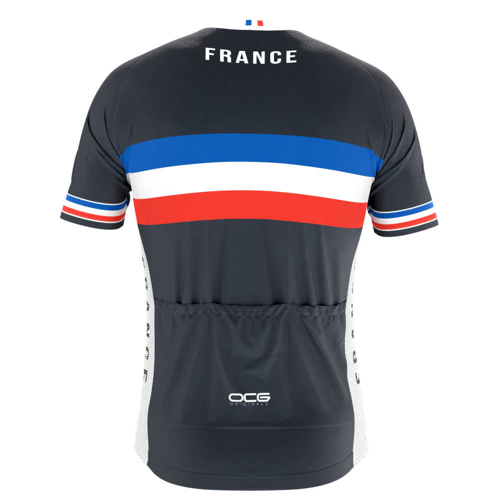 Men's France National Flag Short Sleeve Cycling Jersey