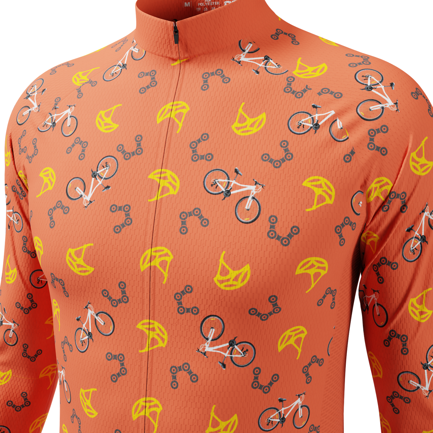 Men's Custom Bike & Helmets Design Personalized Long Sleeve Cycling Jersey