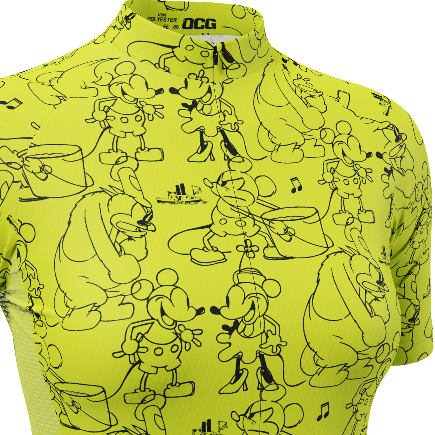 Women's Steamboat Willie Sketches Short Sleeve Cycling Jersey