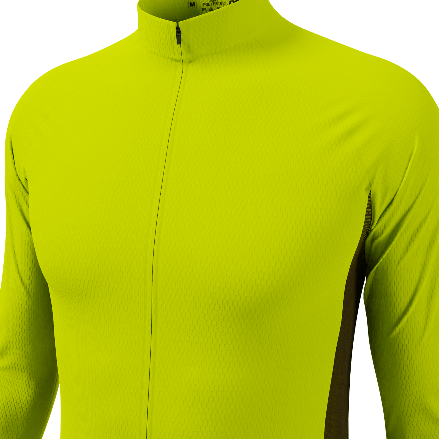 Men's High Viz With Black Accent Long Sleeve Cycling Jersey