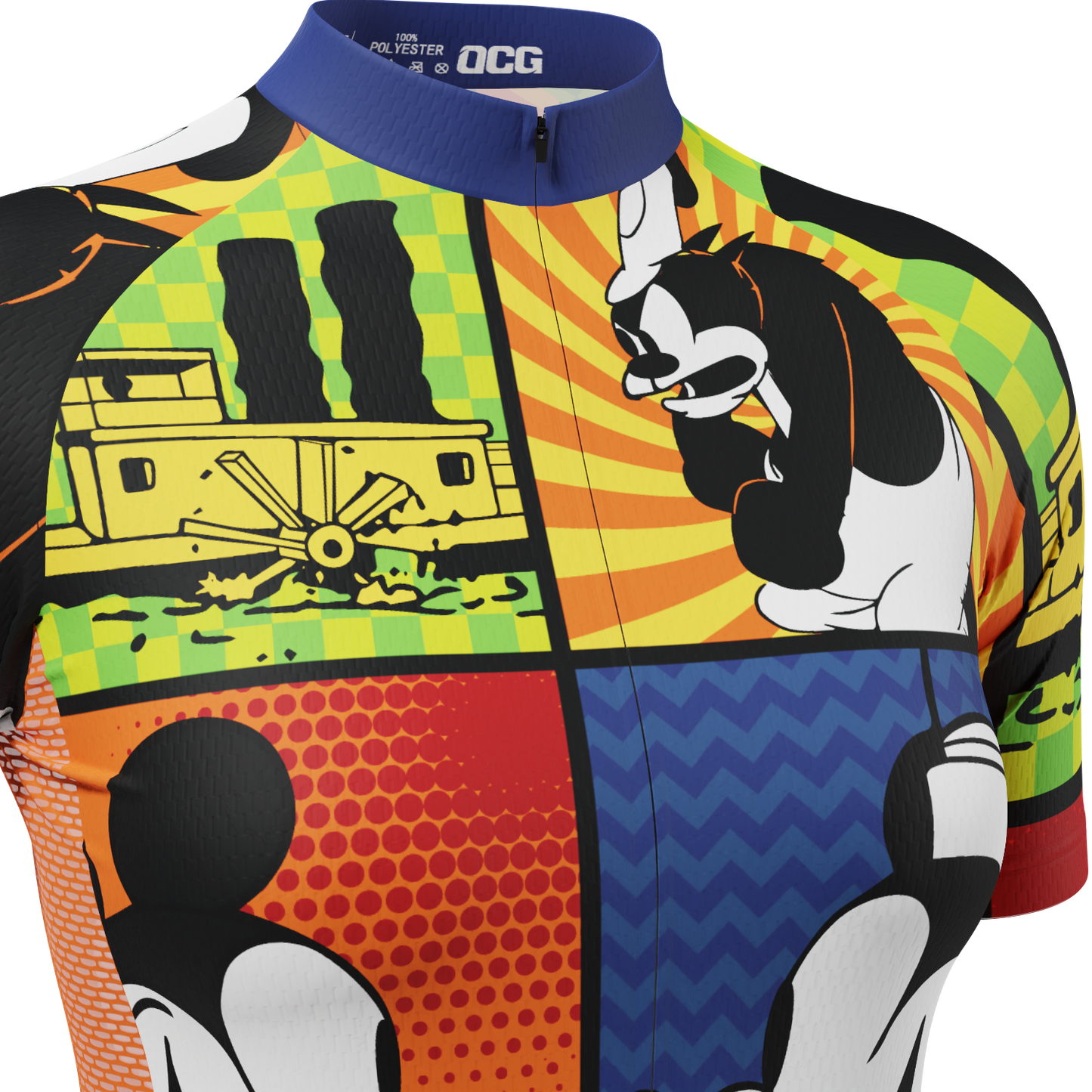 Women's Steamboat Willie Comic Vignettes Short Sleeve Cycling Jersey