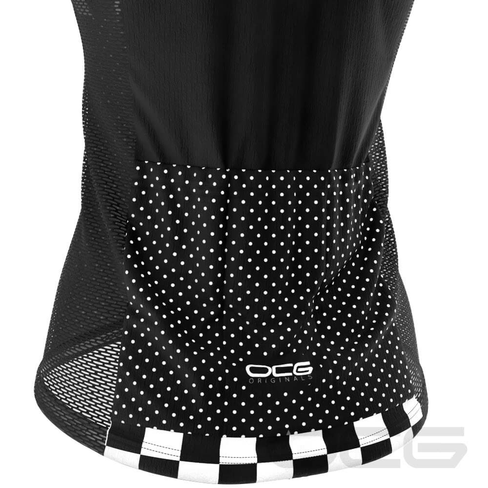 Women's The "Nina" Polka Dot Checkered Sleeveless Tech Cycling Jersey
