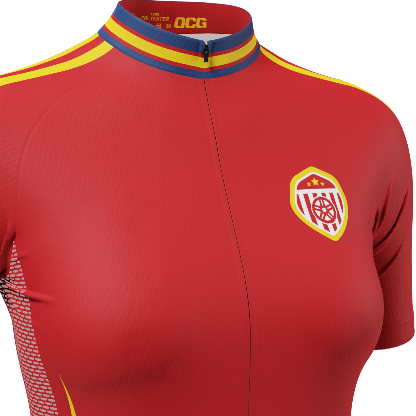 Women's Spain Soccer Short Sleeve Cycling Jersey