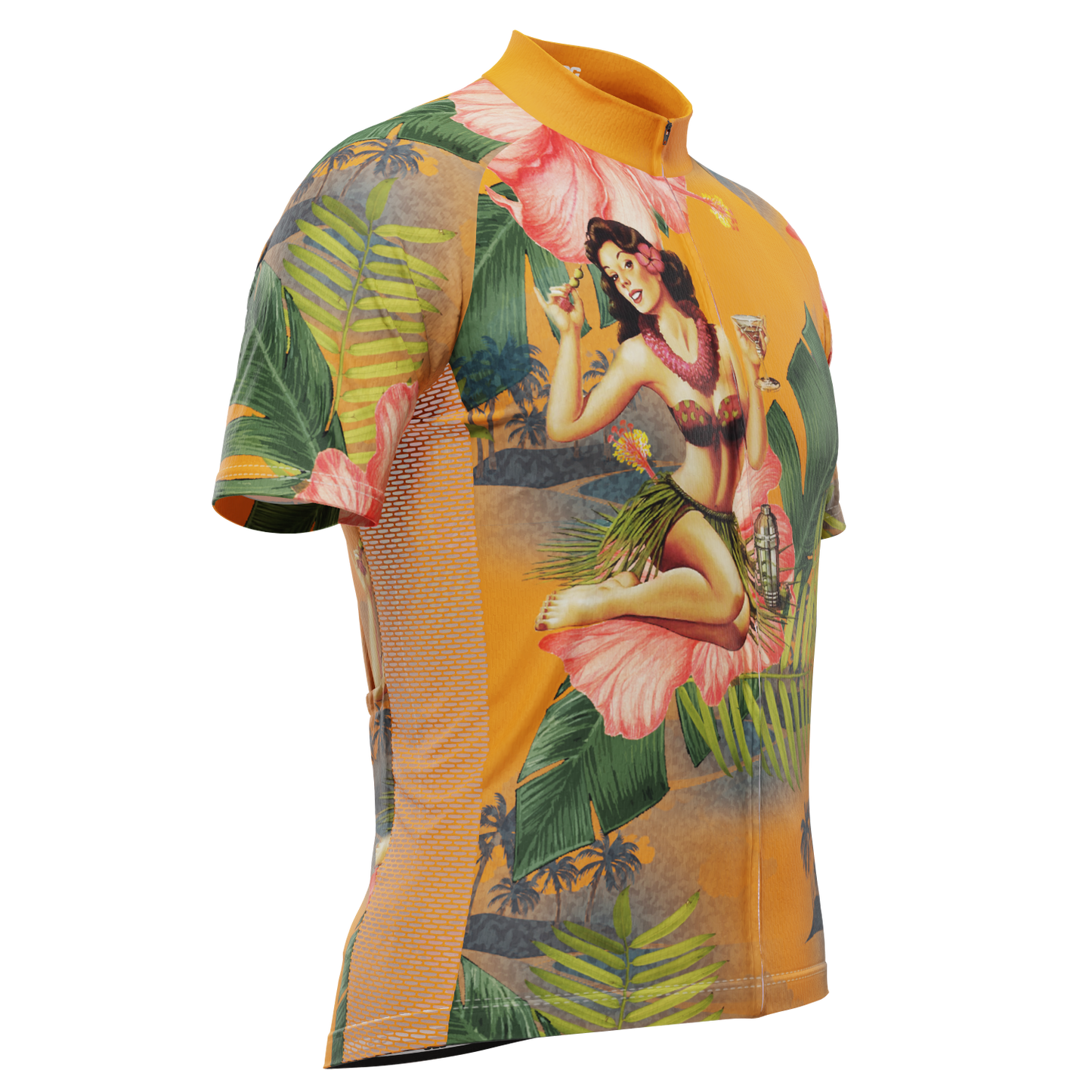 Men's Aloha Flowers Short Sleeve Cycling Jersey