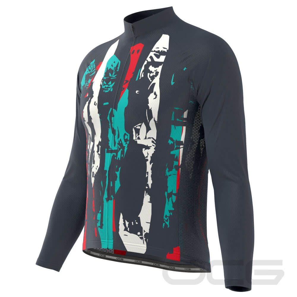 Men's Velo Abstract Long Sleeve Cycling Jersey