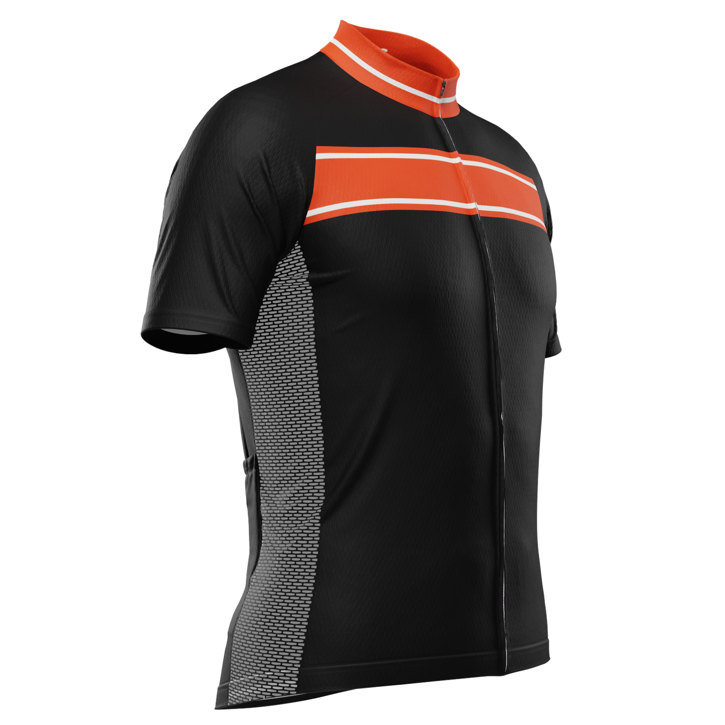Men's Red & Black Strip Short Sleeve Cycling Jersey