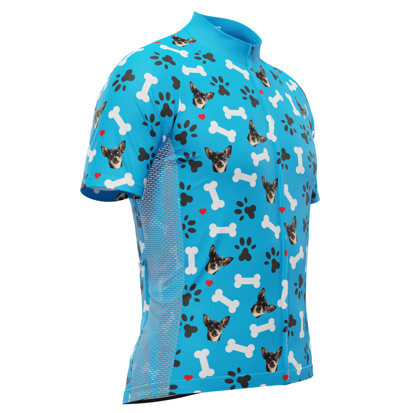 Men's Custom Pet Bones Design Personalized Short-Sleeve Cycling Jersey
