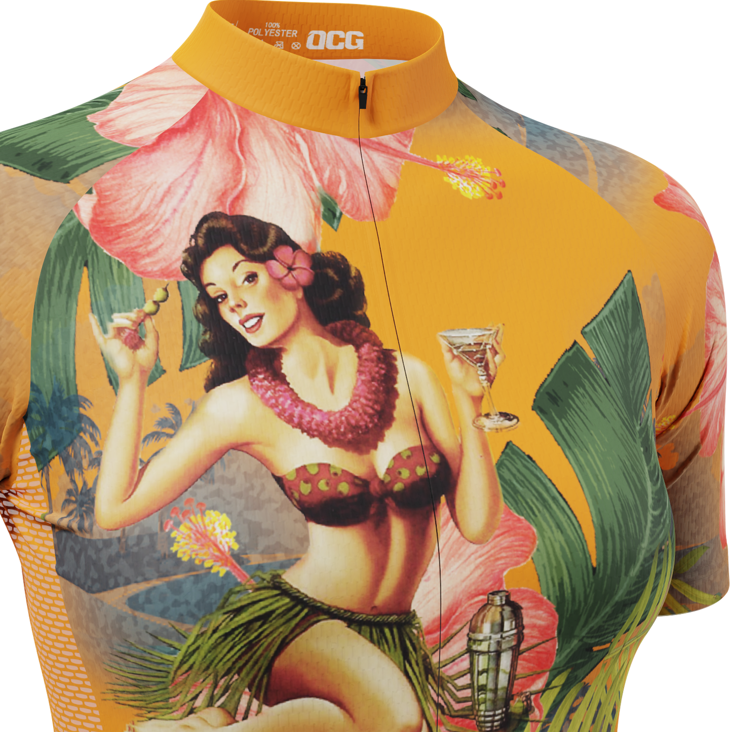 Women's Aloha Flowers Short Sleeve Cycling Jersey