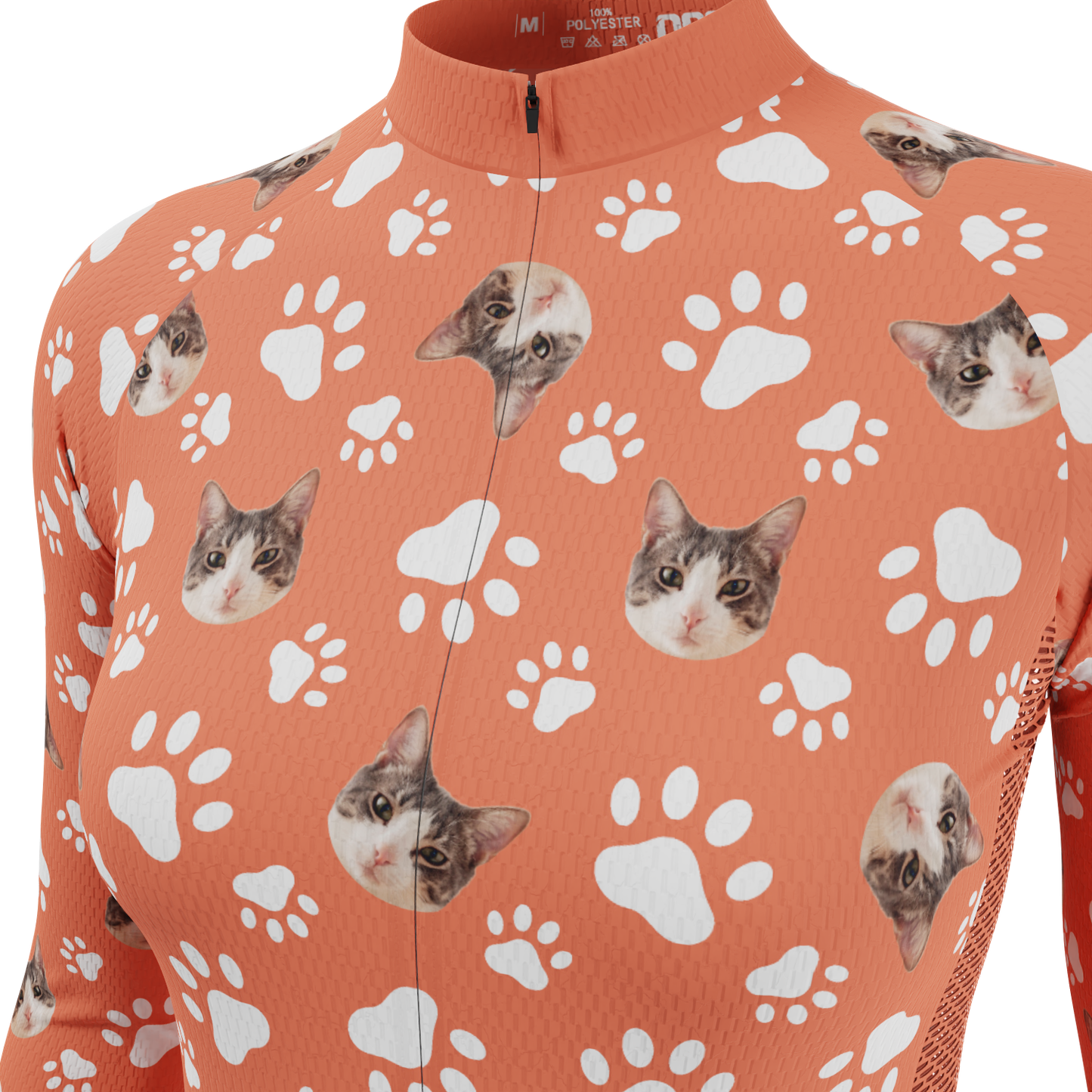 Women's Custom Pet Paws Design Personalized Long Sleeve Cycling Jersey