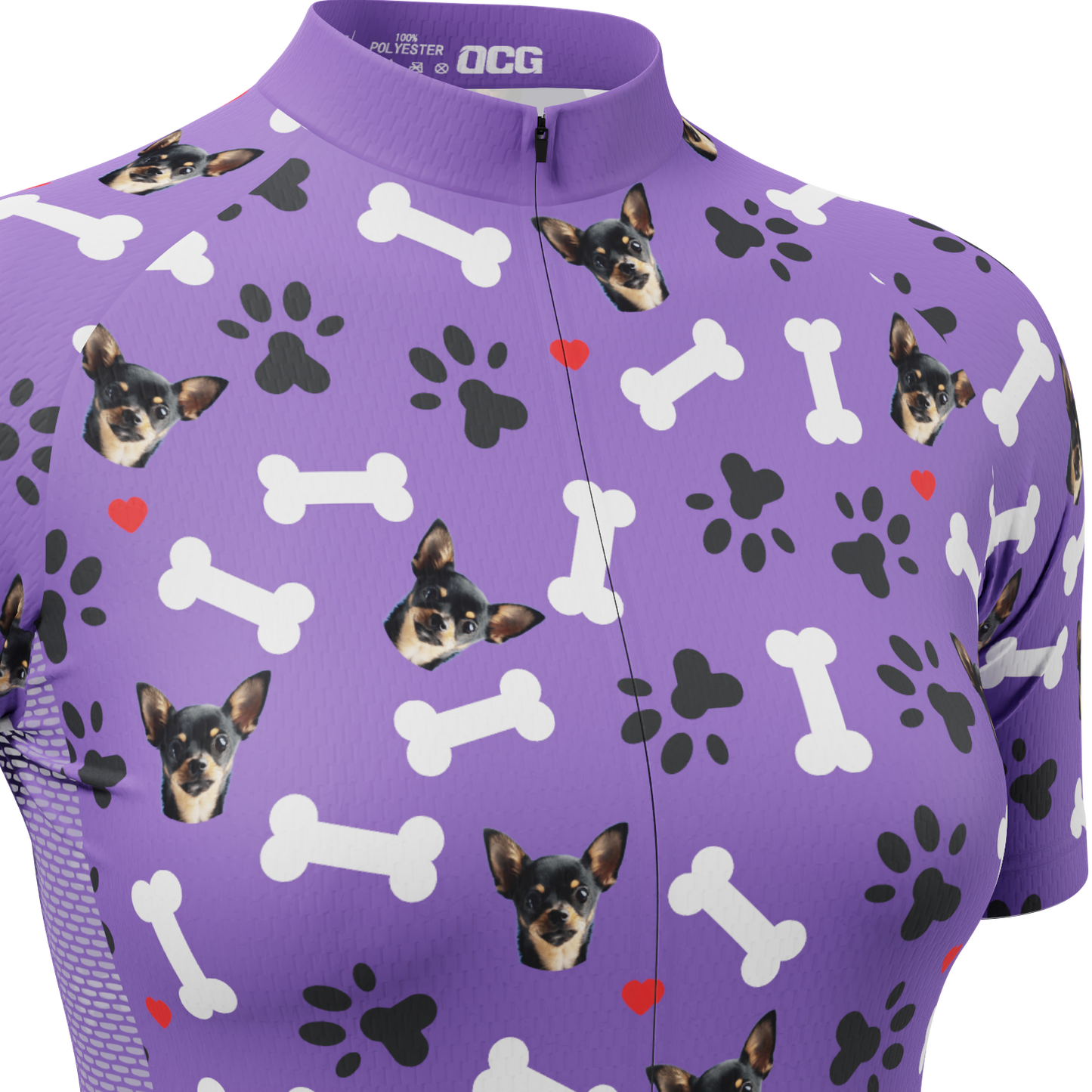 Women's Custom Pet Bones Design Personalized Short Sleeve Cycling Jersey