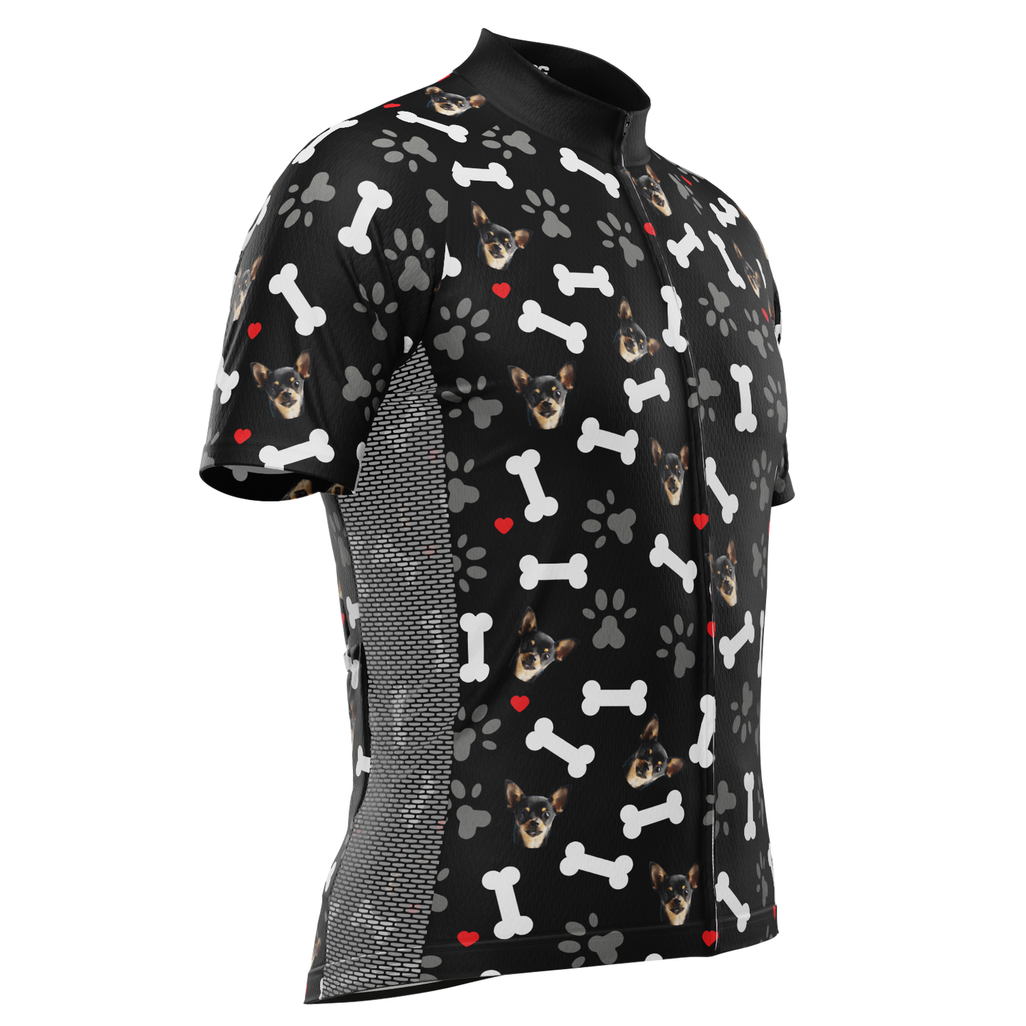 Men's Custom Pet Bones Design Personalized Short-Sleeve Cycling Jersey