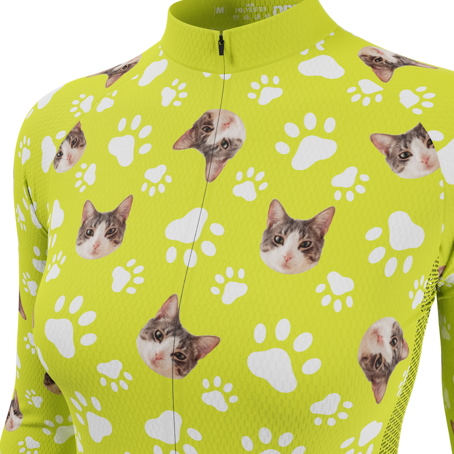 Women's Custom Pet Paws Design Personalized Long Sleeve Cycling Jersey