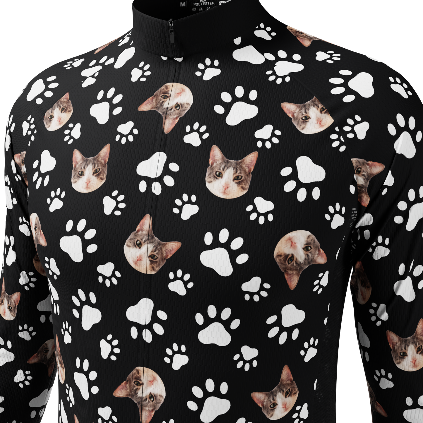 Men's Custom Pet Paws Design Personalized Long-Sleeve Cycling Jersey
