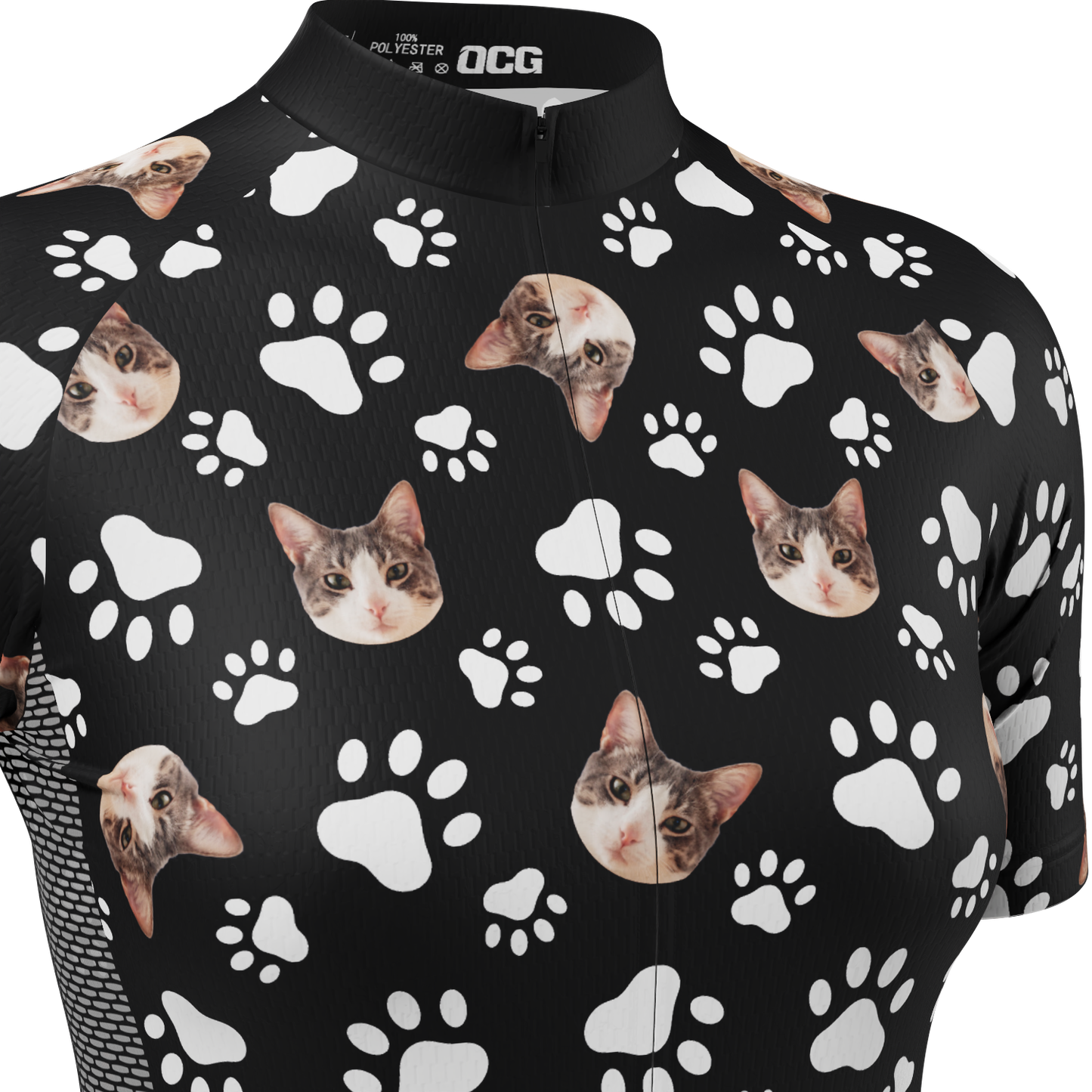 Women's Custom Pet Paws Design Personalized Short Sleeve Cycling Jersey