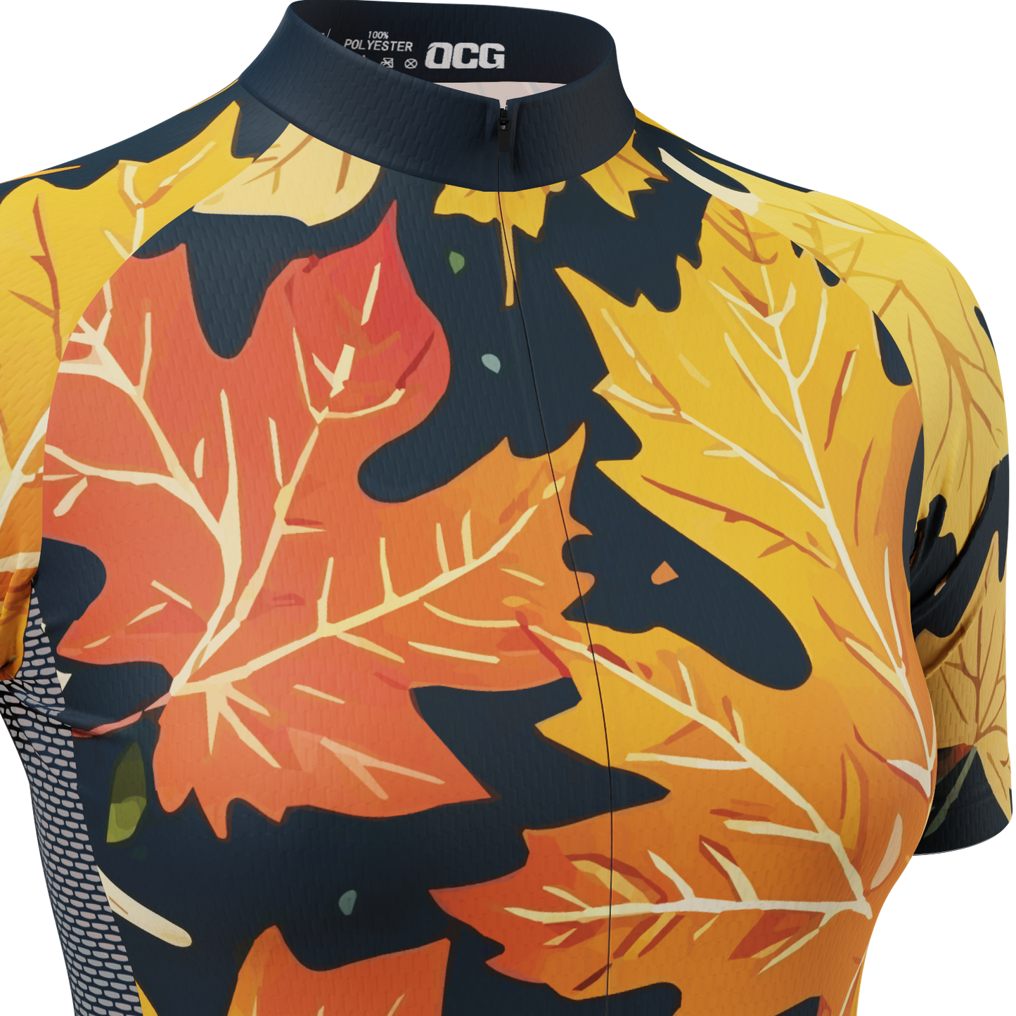 Women's Leaves in the Fall Short Sleeve Cycling Jersey