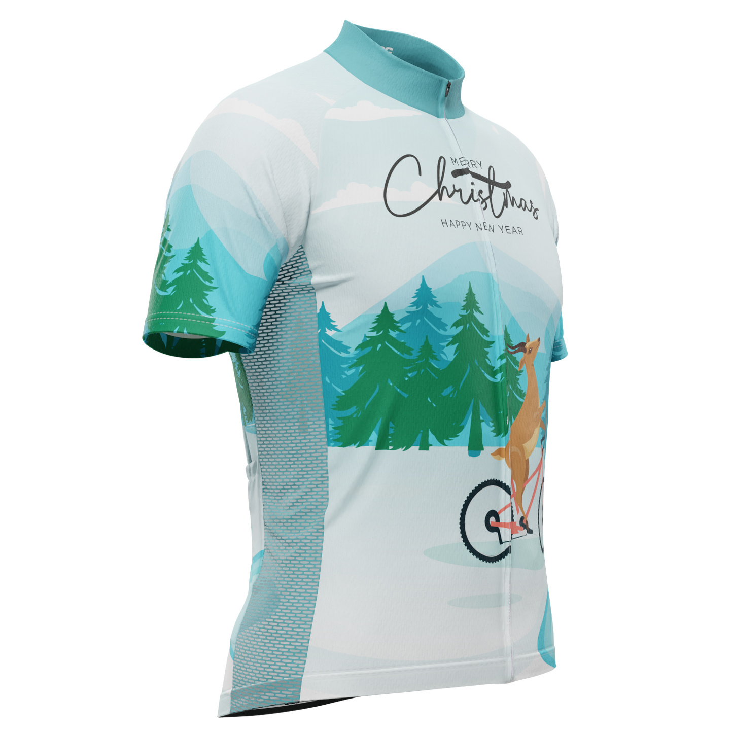 Men's Cycling Reindeer Short Sleeve Cycling Jersey