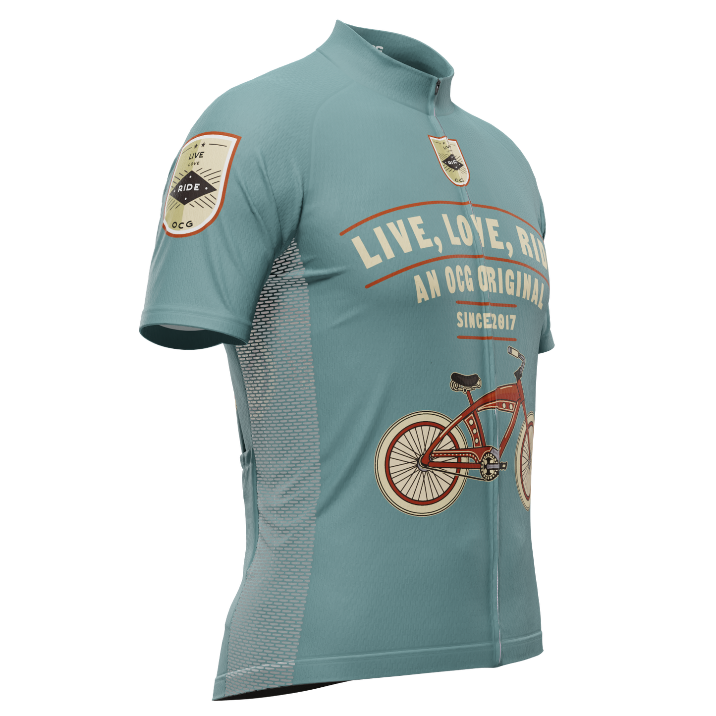 Men's Live, Love, Ride, Retro Short Sleeve Cycling Jersey