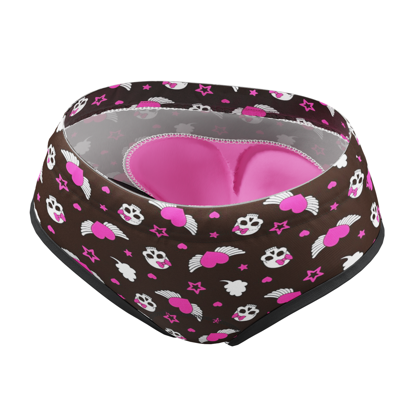 Women's Hearts and Skulls Gel Padded Cycling Underwear-Briefs