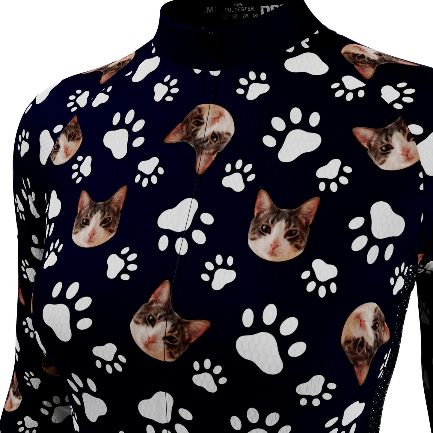 Women's Custom Pet Paws Design Personalized Long Sleeve Cycling Jersey