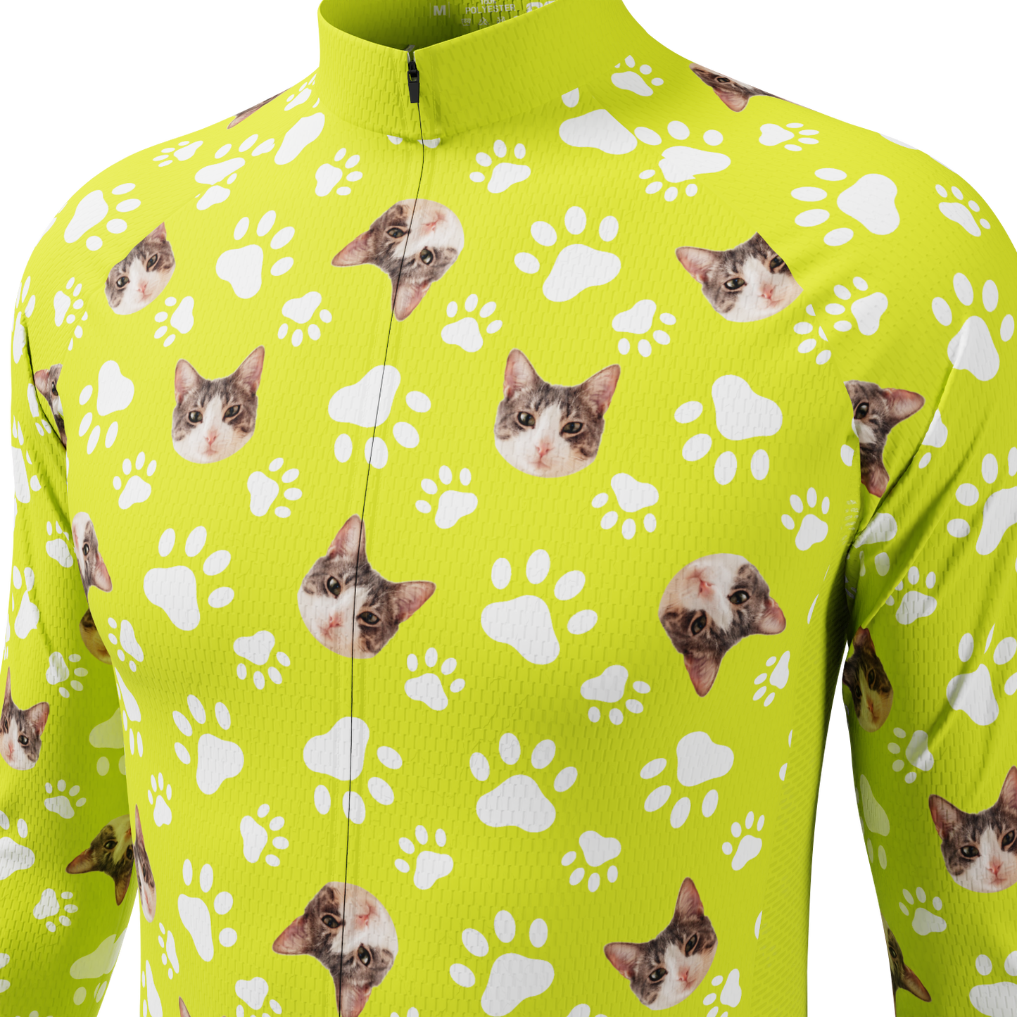 Men's Custom Pet Paws Design Personalized Long-Sleeve Cycling Jersey