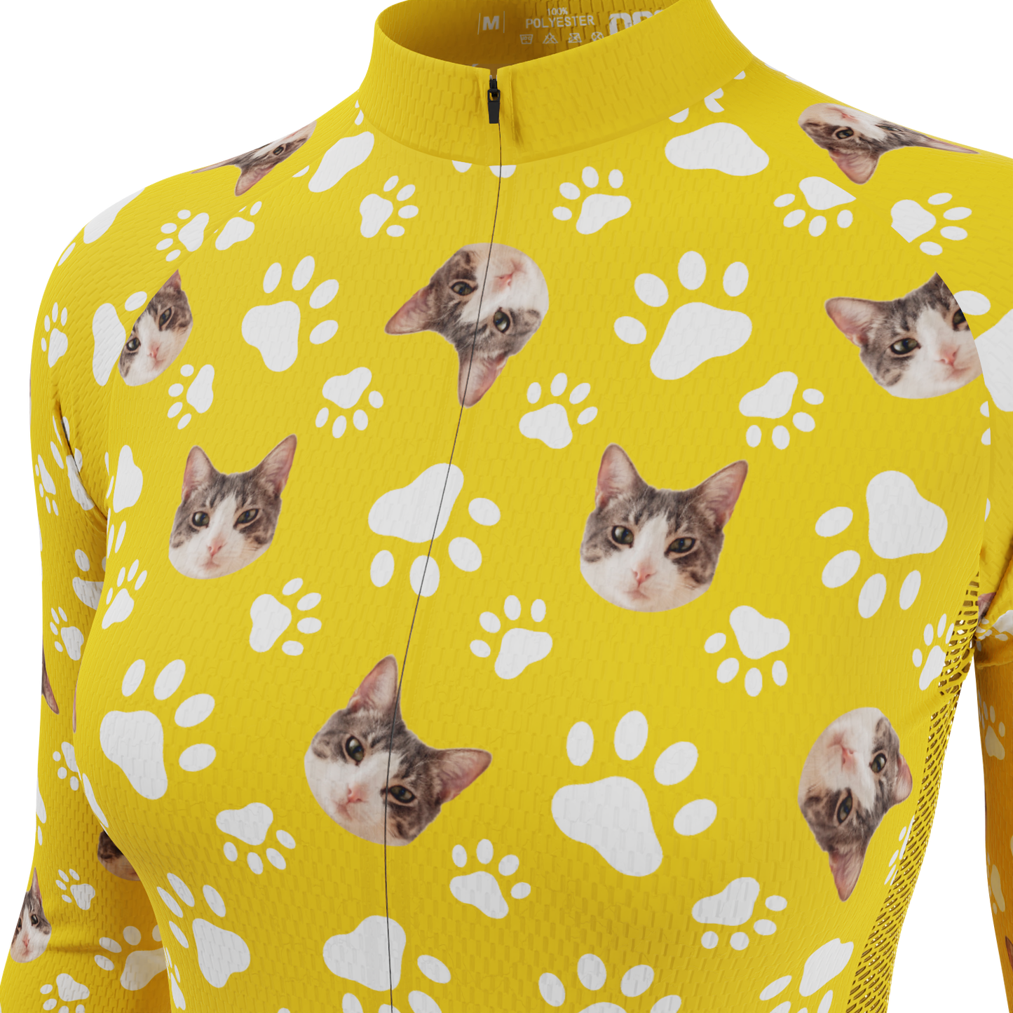 Women's Custom Pet Paws Design Personalized Long Sleeve Cycling Jersey