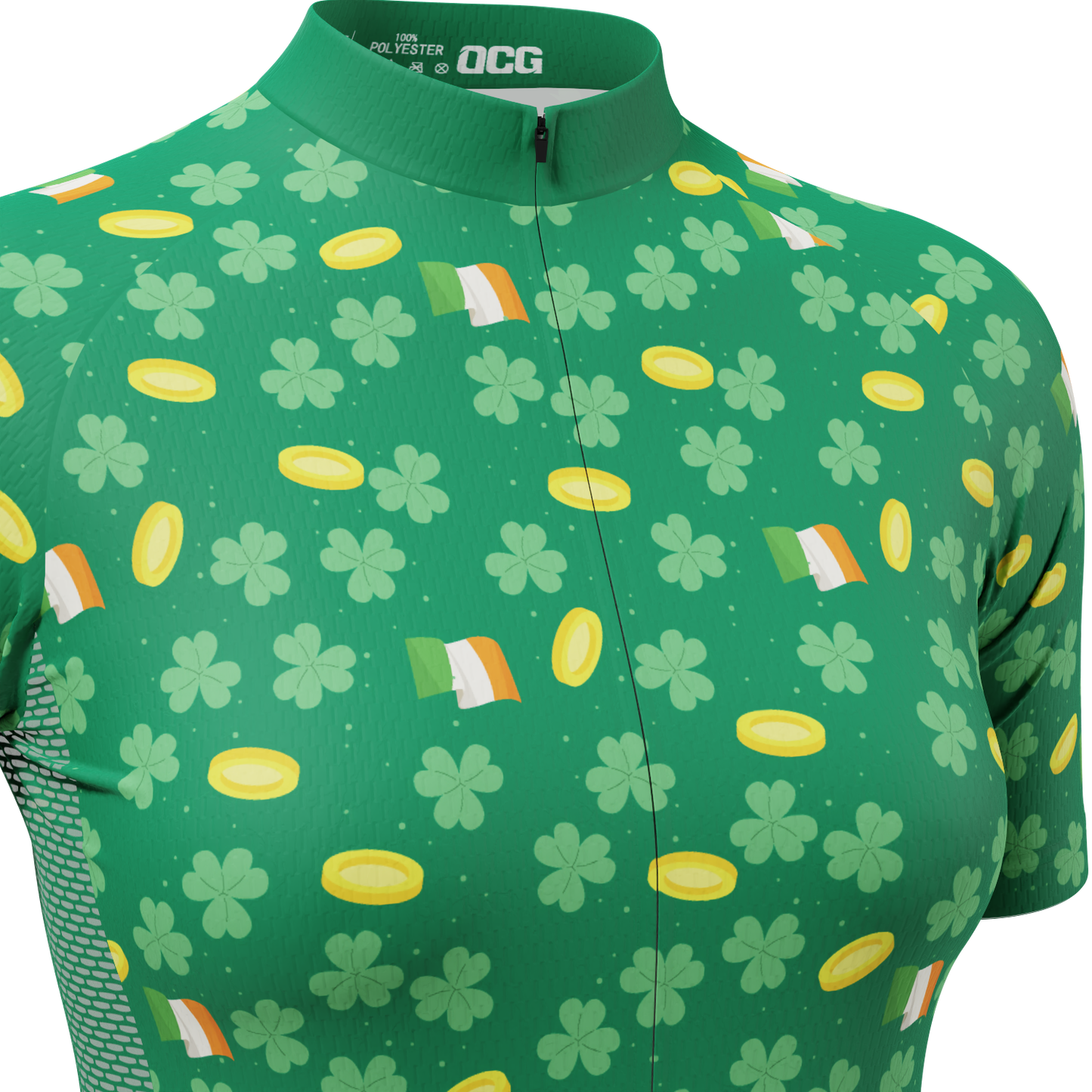 Women's Saint Patrick's Coins Short Sleeve Cycling Jersey