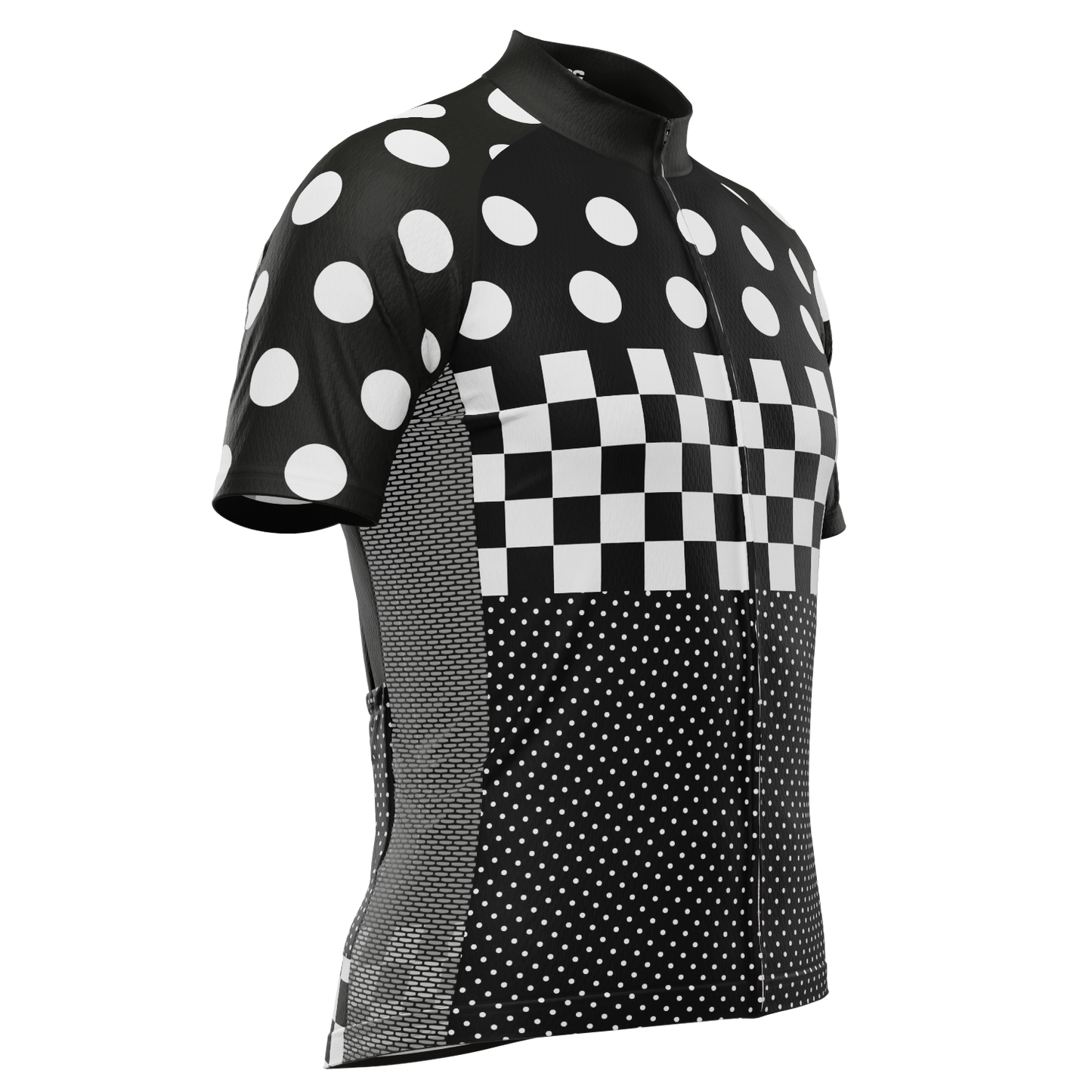 Men's The "Nina" Polka Dot Checkered Short Sleeve Cycling Jersey