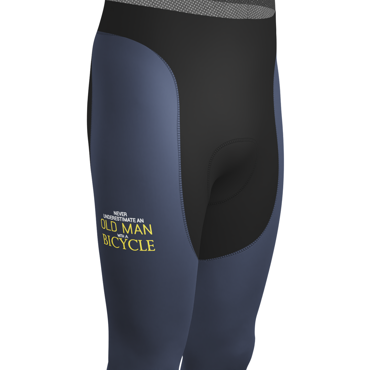 Men's Never Underestimate an Old Man Gel Padded Cycling Bib-Tights