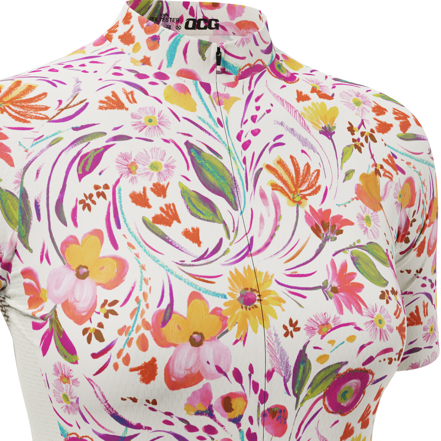 Women's Painterly Blooms Short Sleeve Cycling Jersey