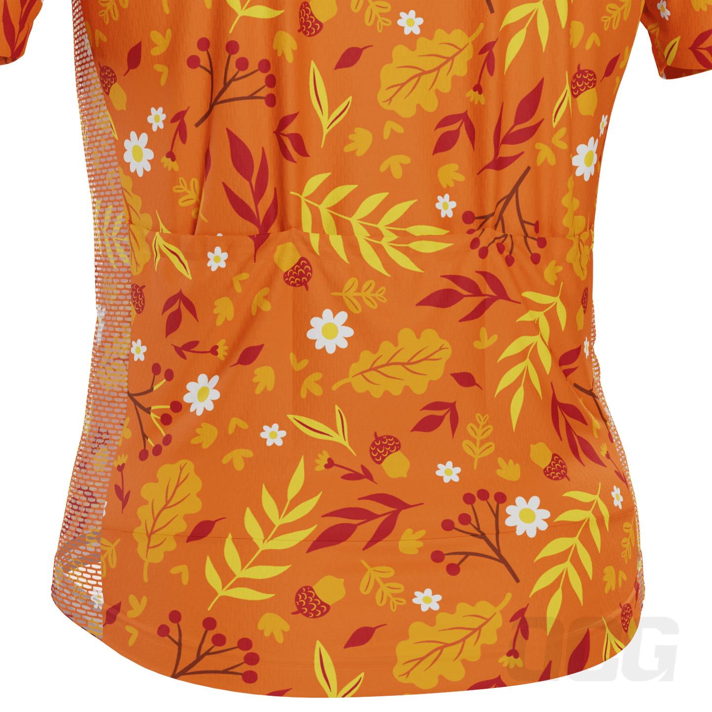 Men's Autumn Leaves Bright Short Sleeve Cycling Jersey